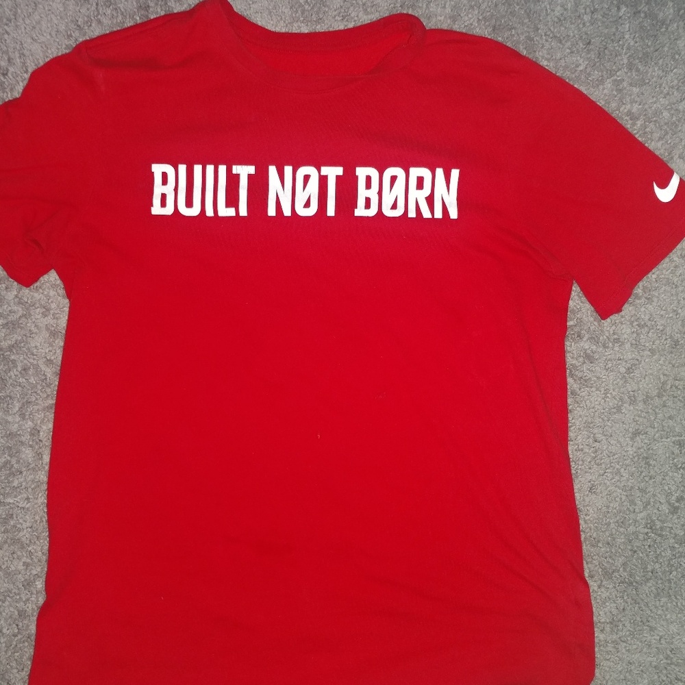 Nike Red Dry Fit "Built not Born" t shirt